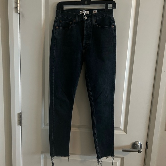 RE/DONE Original High Rise Ankle Crop Stretch Jeans Size 26 - Picture 1 of 7